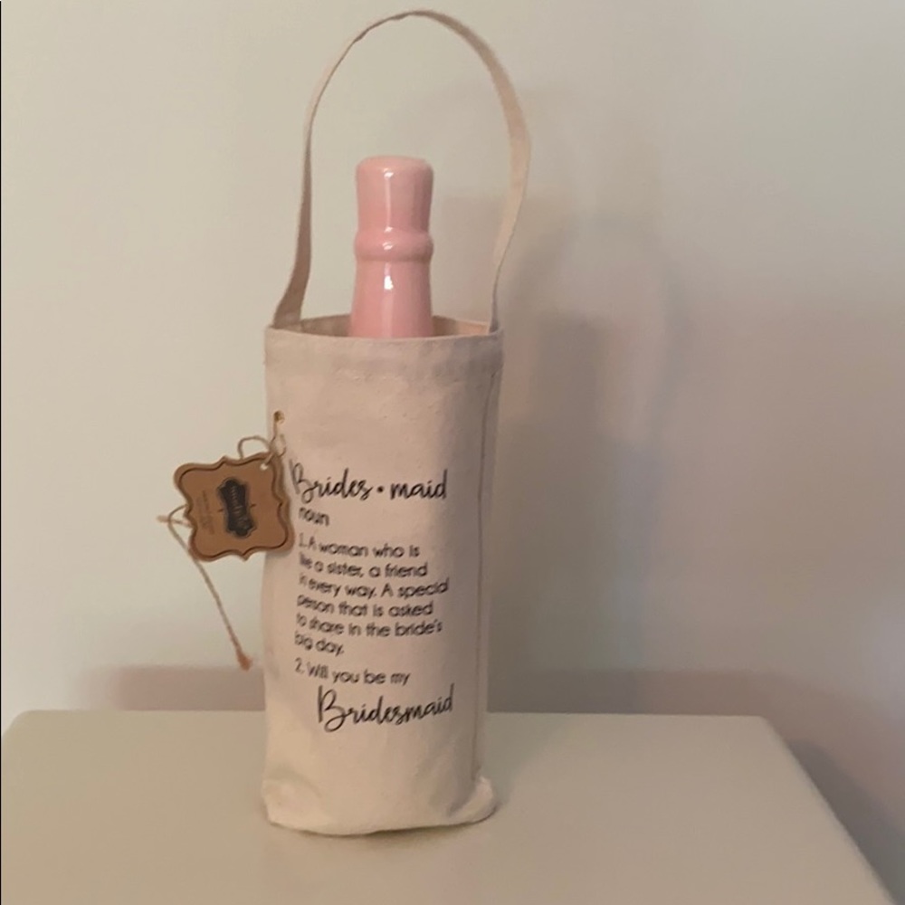 By Mud Pie - Bridesmaid Ask Bottle Bag, canvas